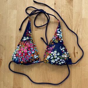 American Eagle Outfitters flower floral triangle bikini halter swim top